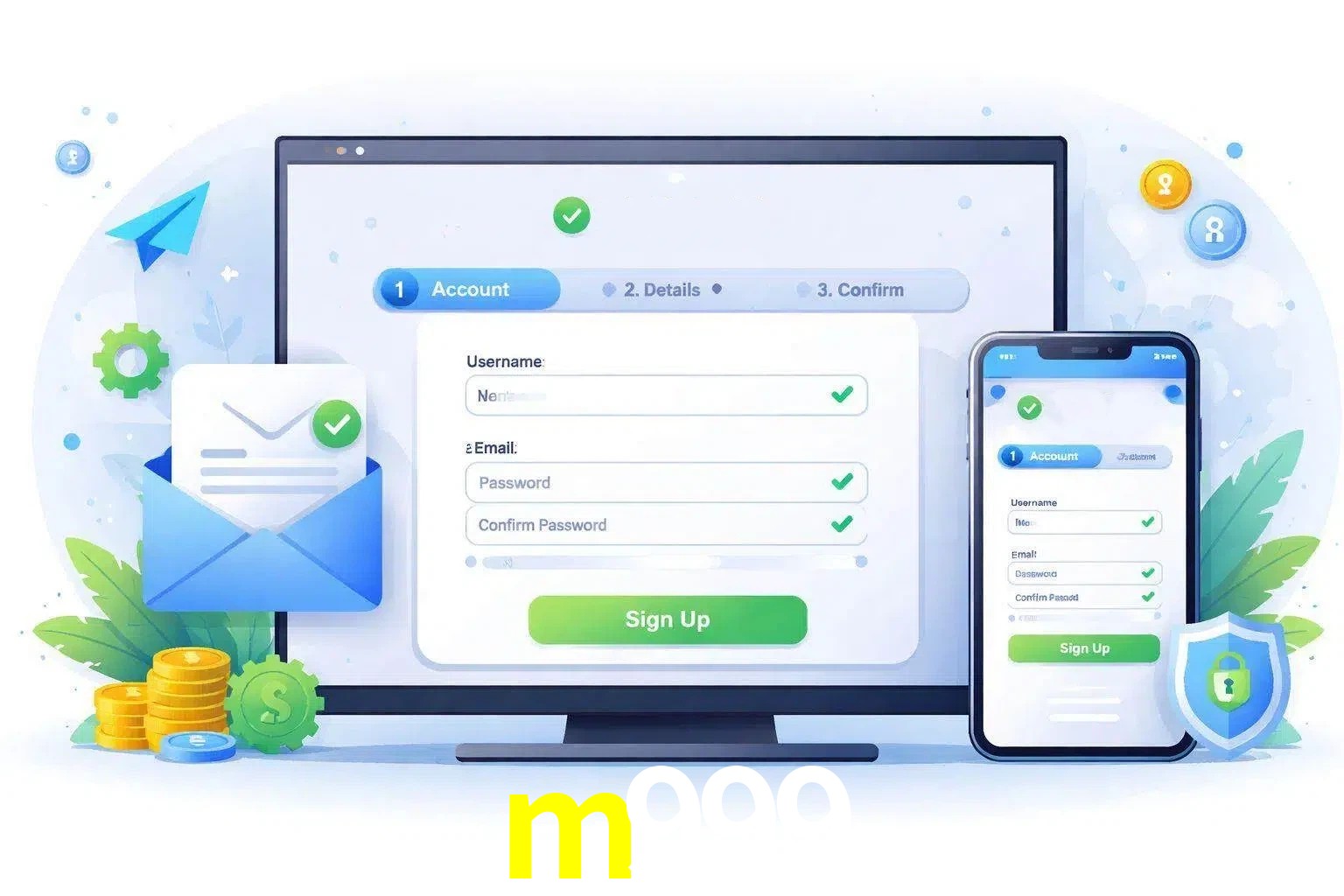 Registro de nuevo usuario y configuración de cuenta m999