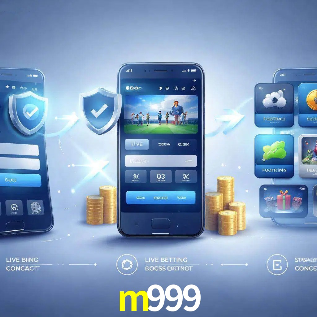 Pasos de acceso a la app m999 en pantalla de teléfono móvil