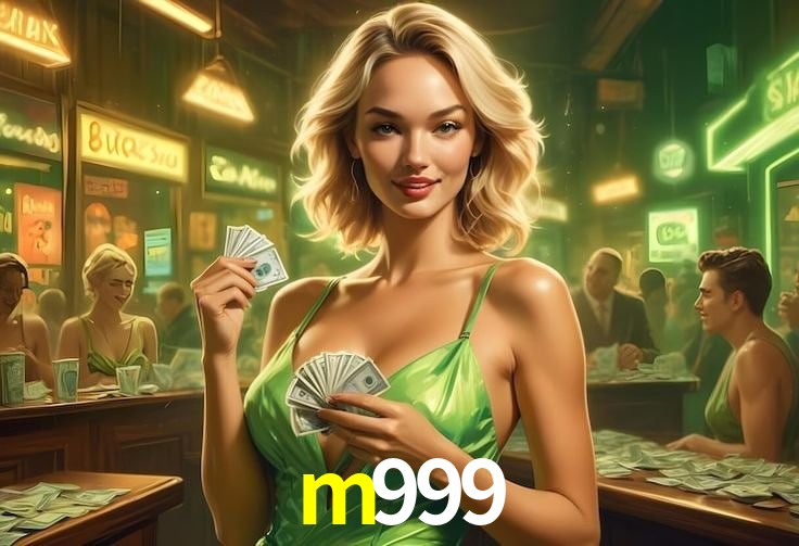 Escena dinámica inspirada en casino con iluminación m999, cartas, fichas e íconos de juegos digitales en un espacio moderno de juegos.